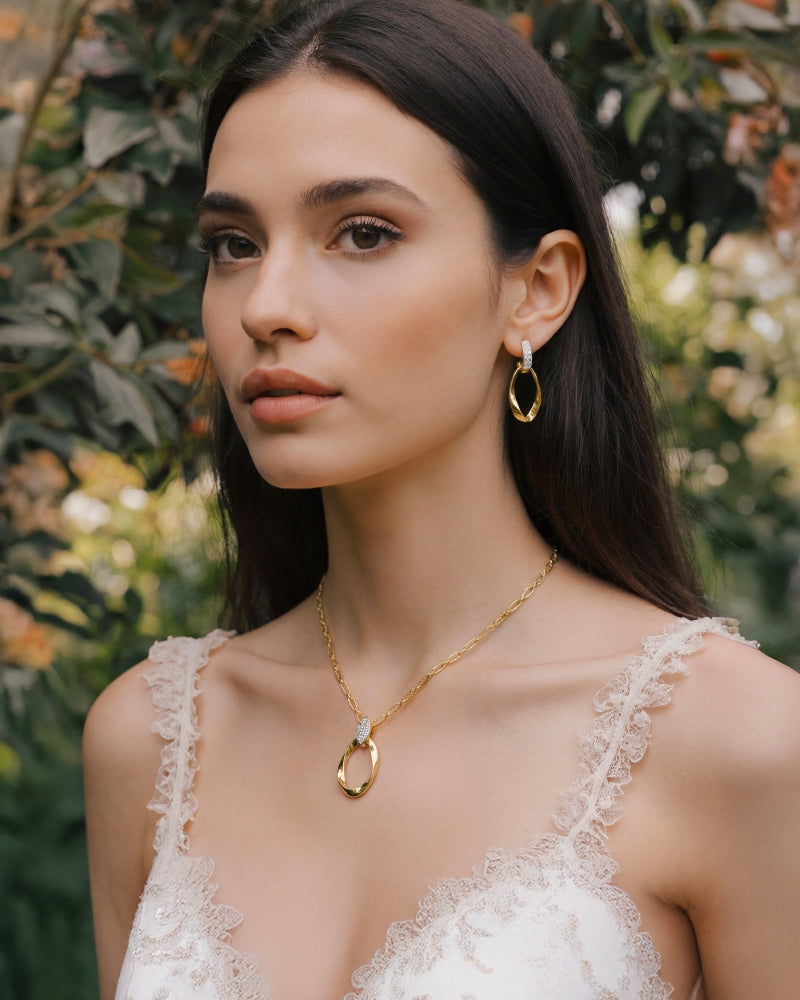 Madison L 14K Yellow Gold Diamond Drop Earrings - style E1519Y