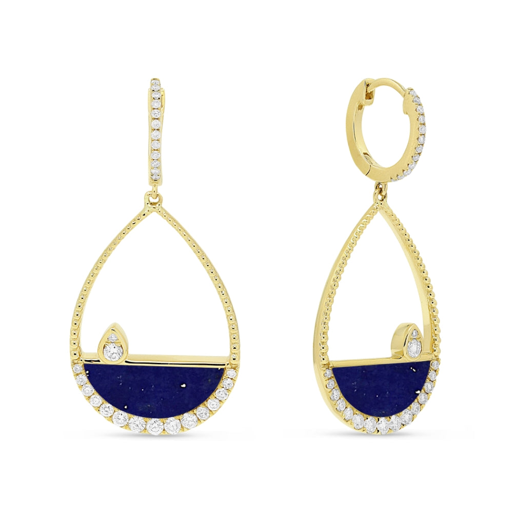 Madison L 14K Yellow Gold Lapis Lazuli Pear Drop Earrings - style E1542LAPY