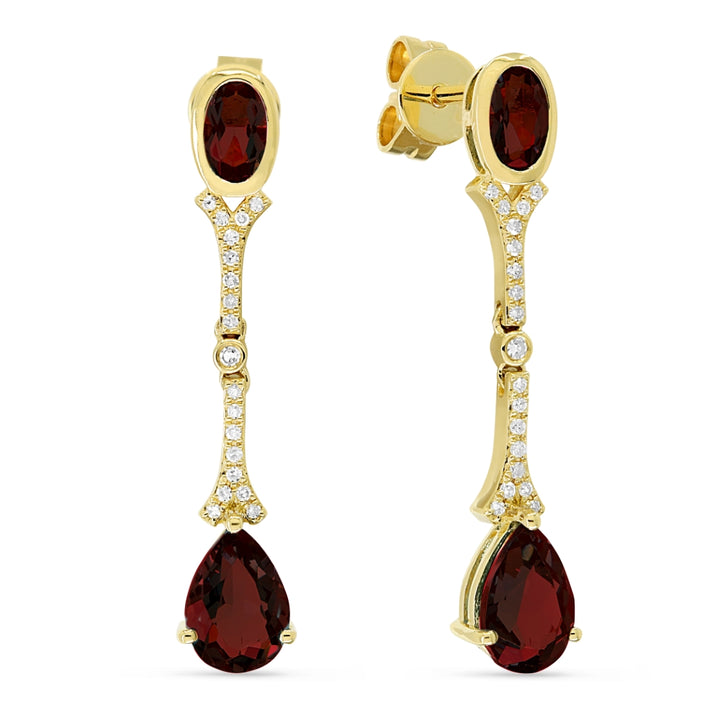 Madison L 14K Yellow Gold Garnet Pear Drop Earrings - style E1552GAY