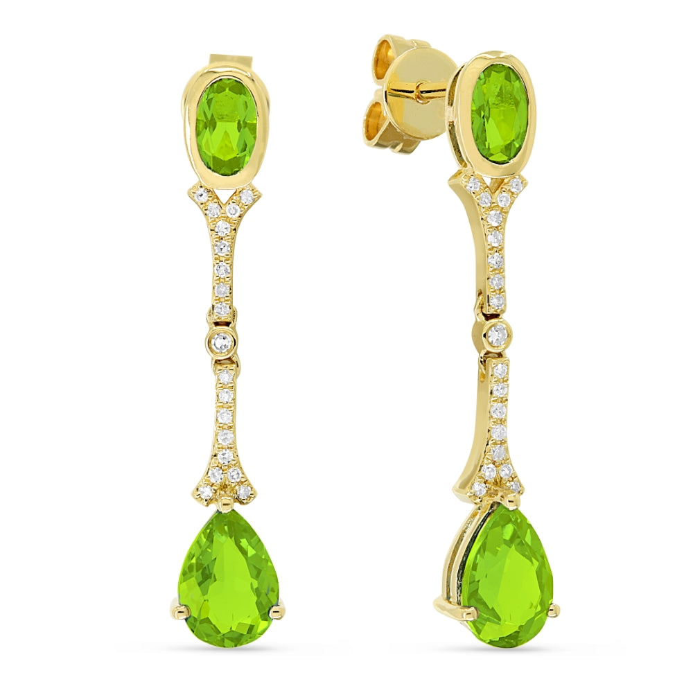 Madison L 14K Yellow Gold Peridot Pear Drop Earrings - style E1552PRY