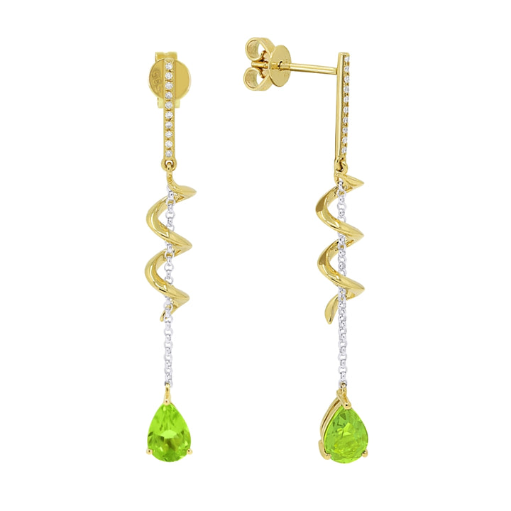Madison L 14K Two Tone Gold Peridot Cocktail Drop Earrings - style E1560PRWY