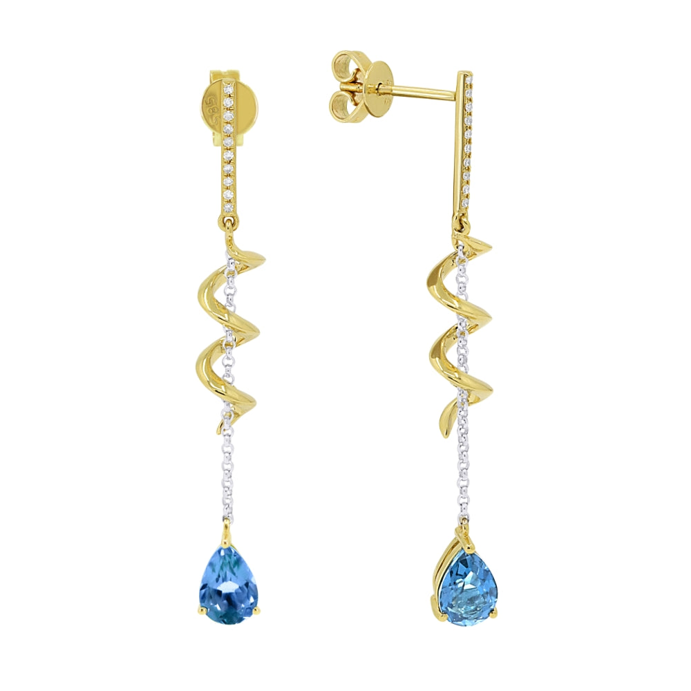 Madison L 14K Two Tone Gold Swiss Blue Topaz Cocktail Drop Earrings - style E1560SWBTWY