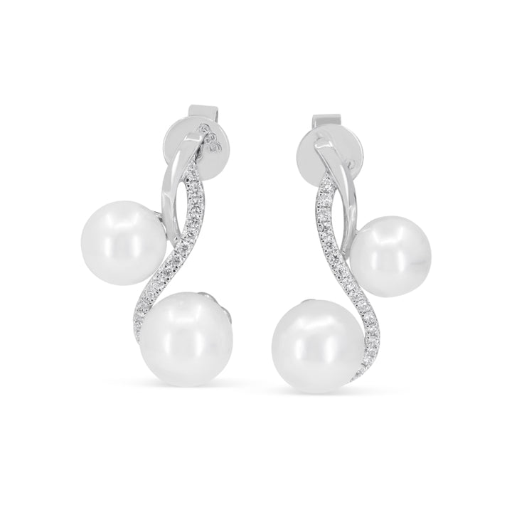 Madison L 14K White Gold Pearl Drop Earrings - style E1568PEW