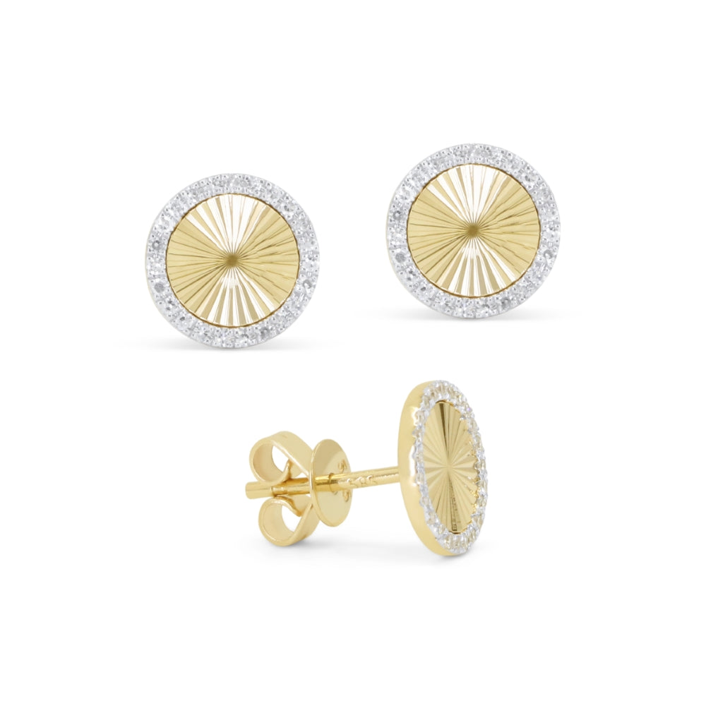 Madison L 14K Yellow Gold Diamond Stud Earrings - style E1583Y