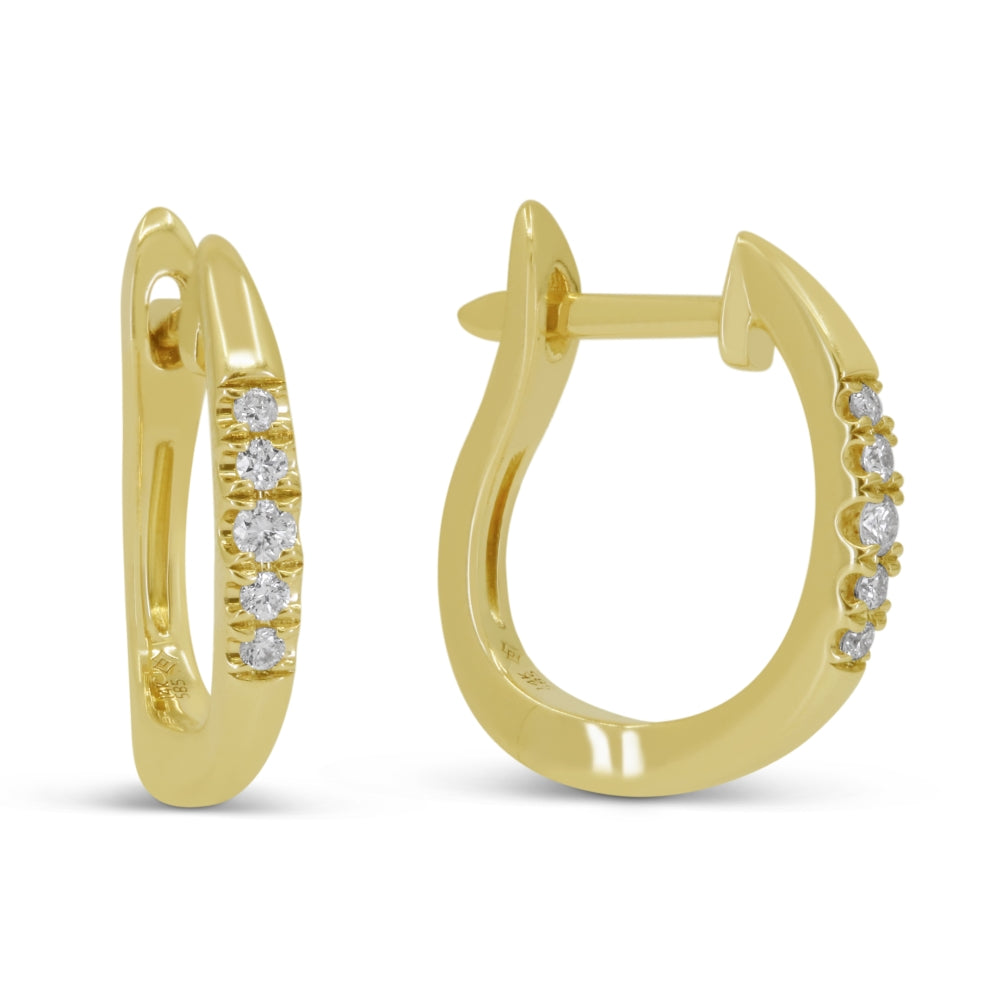 Madison L 14K Yellow Gold Diamond Huggie Hoop Earrings - style E1593Y