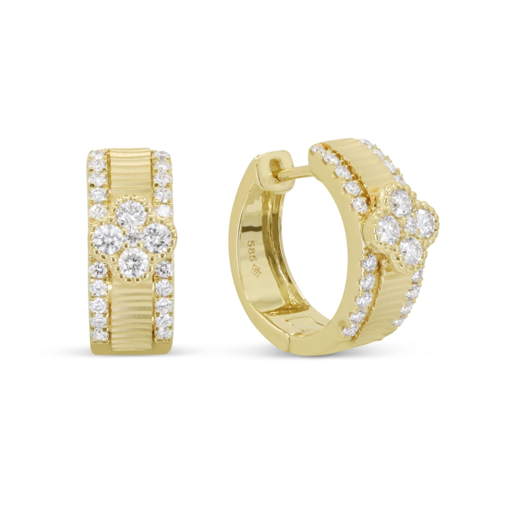 Madison L 14K Yellow Gold Diamond Hoop Earrings - style E1604Y