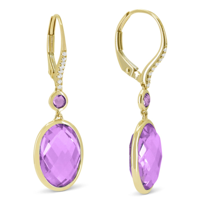 Madison L 14K Yellow Gold Amethyst Drop Earrings - style E1643AMY