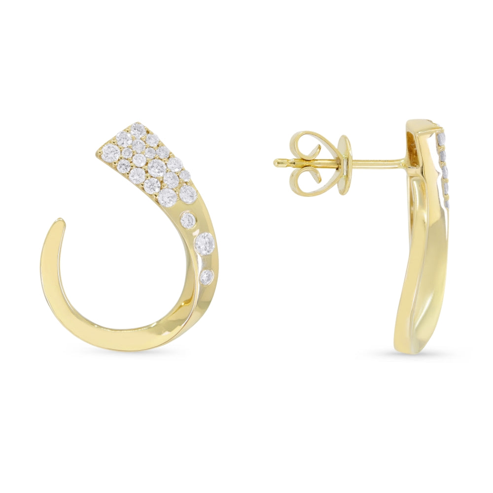 Madison L 14K Yellow Gold Diamond Pear Stud Earrings - style E1662Y