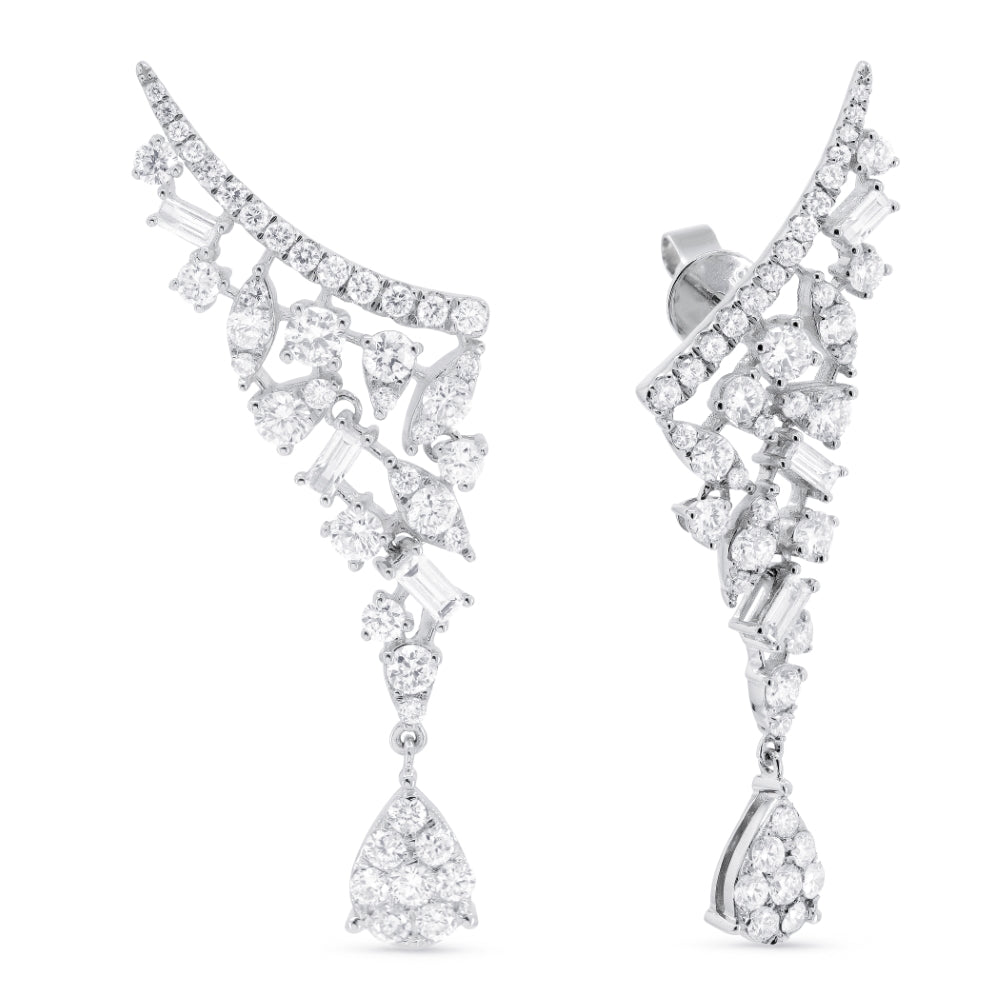 Madison L 14K White Gold Diamond Ear Climber Earrings - style E1663W