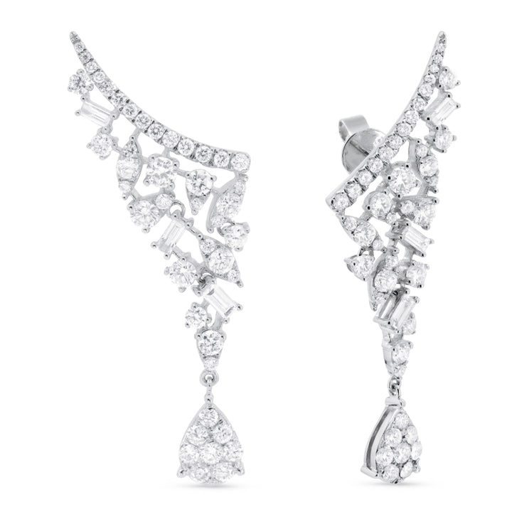 Madison L 14K White Gold Diamond Ear Climber Earrings - style E1663W