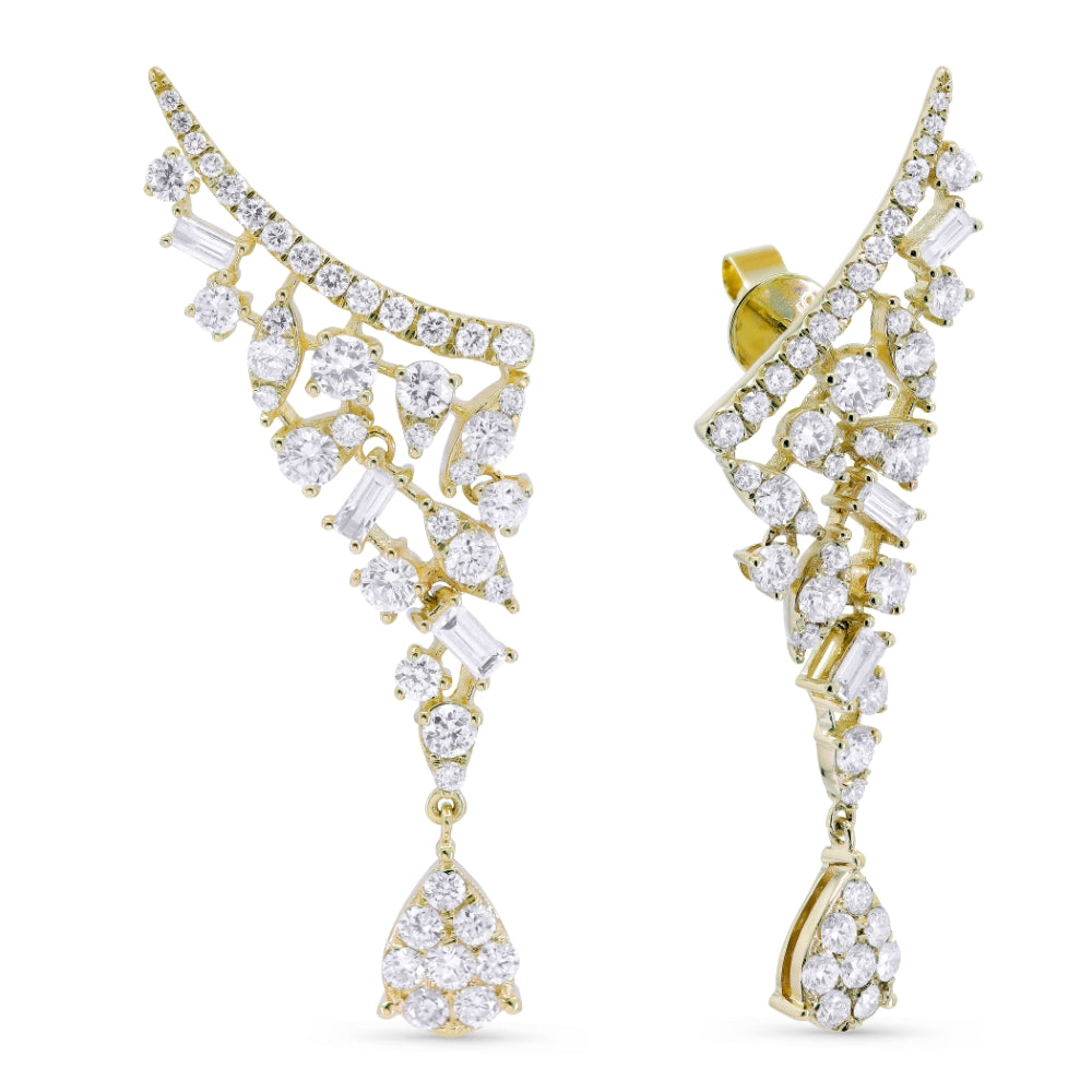 Madison L 14K Yellow Gold Diamond Ear Climber Earrings - style E1663Y