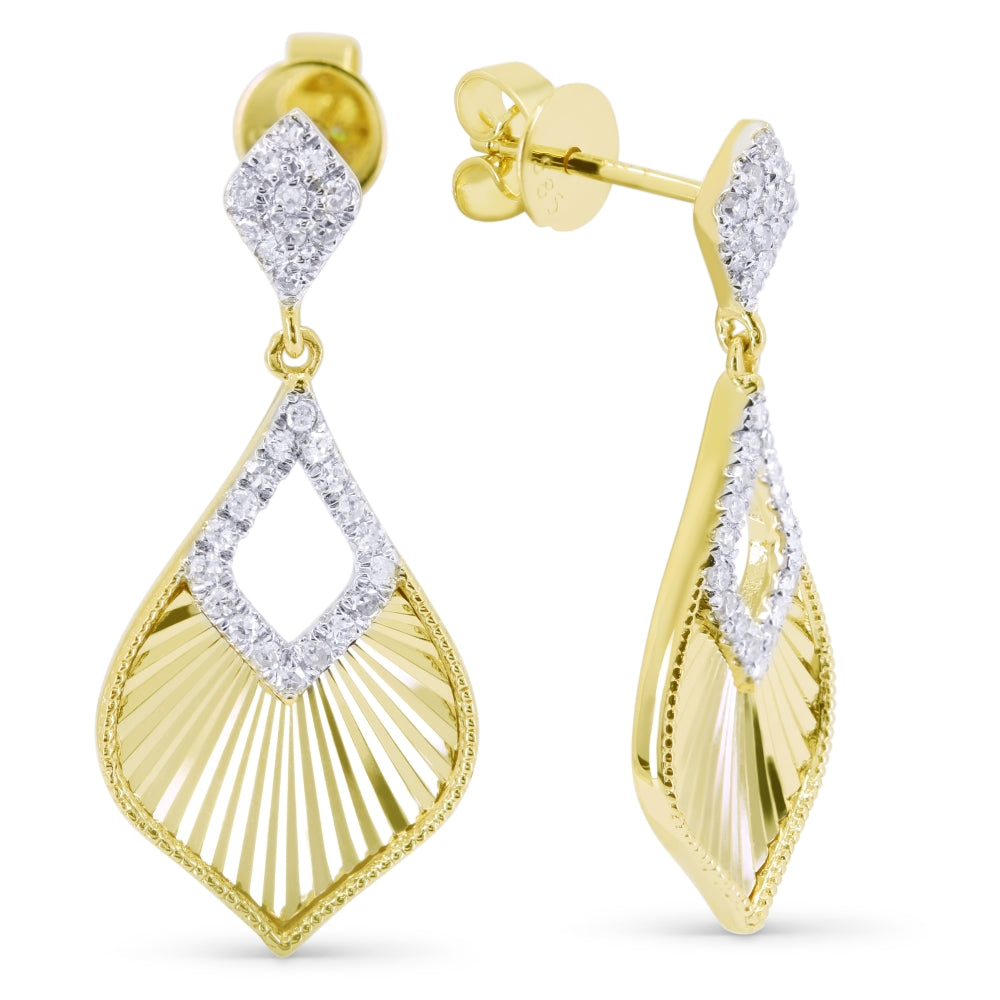 Madison L 14K Yellow Gold Diamond Marquise Drop Earrings - style E1674Y