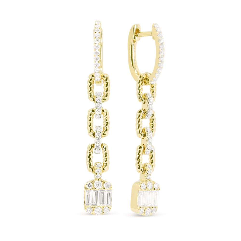 Madison L 14K Yellow Gold Diamond Paperclip Drop Earrings - style E1683Y