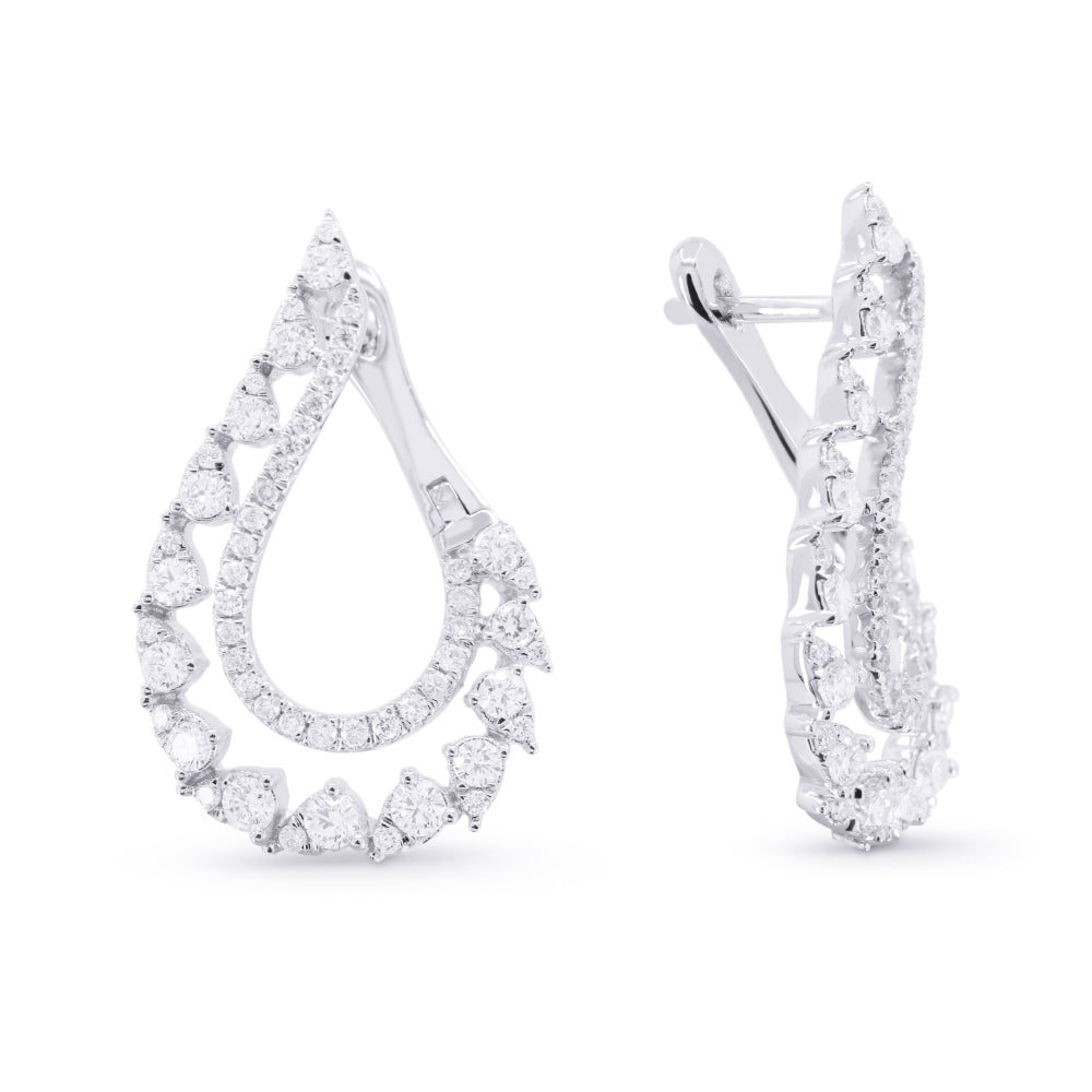 Madison L 14K White Gold Diamond Pear Drop Earrings - style E1689W