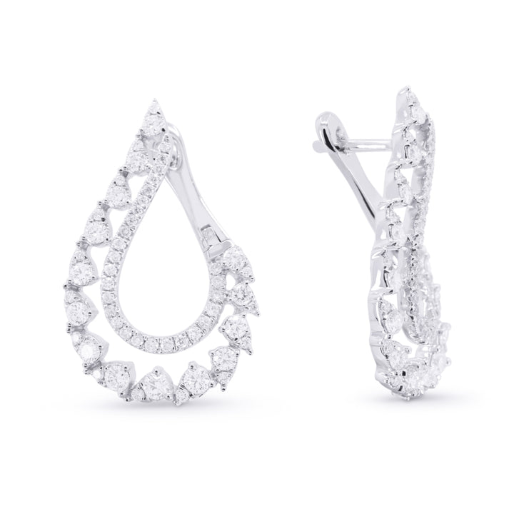 Madison L 14K White Gold Diamond Pear Drop Earrings - style E1689W