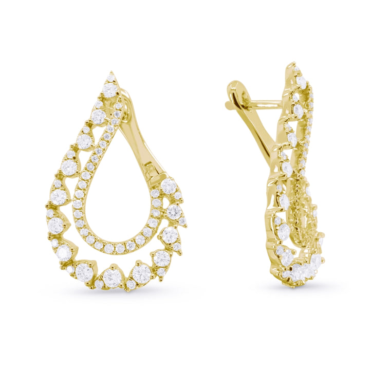Madison L 14K Yellow Gold Diamond Pear Drop Earrings - style E1689Y