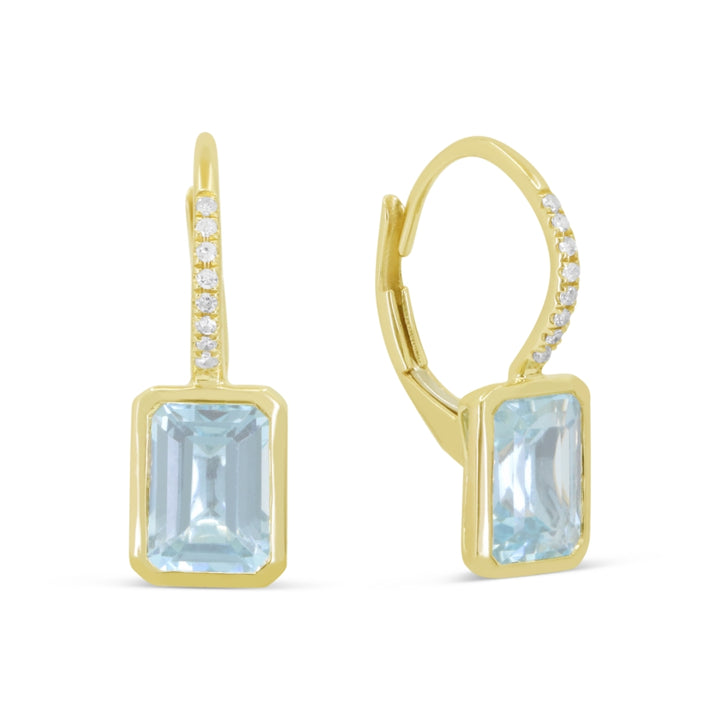 Madison L 14K Yellow Gold Aquamarine Rectangle Drop Earrings - style E1693AQY