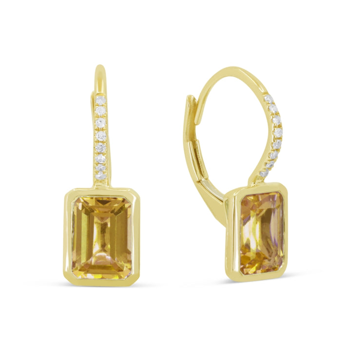 Madison L 14K Yellow Gold Citrine Rectangle Drop Earrings - style E1693CTY