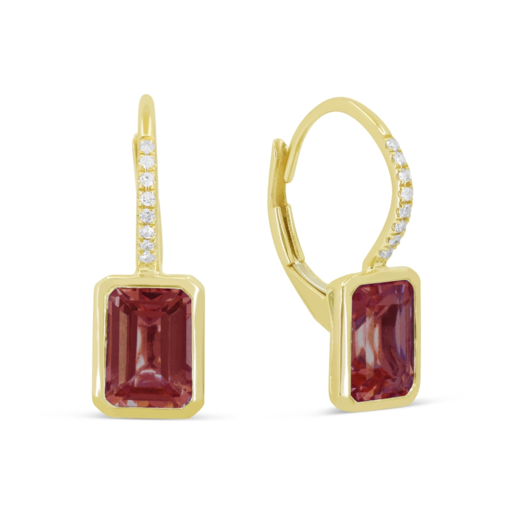 Madison L 14K Yellow Gold Garnet Rectangle Drop Earrings - style E1693GAY
