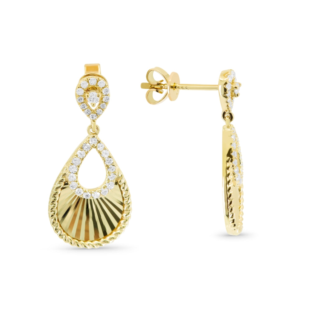 Madison L 14K Yellow Gold Diamond Pear Drop Earrings - style E1715Y