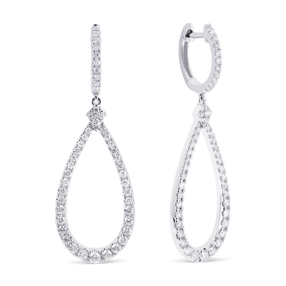 Madison L 14K White Gold Diamond Pear Drop Earrings - style E1719W