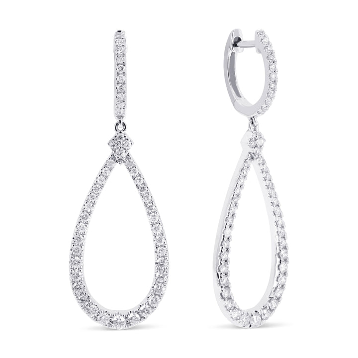 Madison L 14K White Gold Diamond Pear Drop Earrings - style E1719W