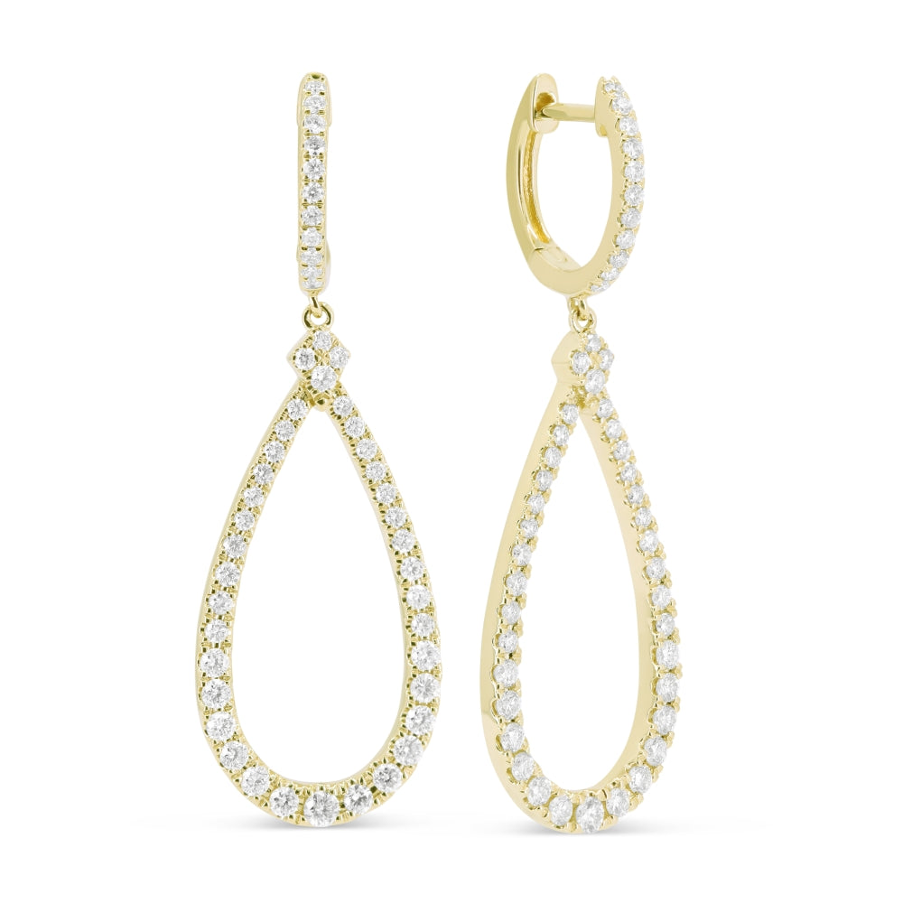 Madison L 14K Yellow Gold Diamond Pear Drop Earrings - style E1719Y