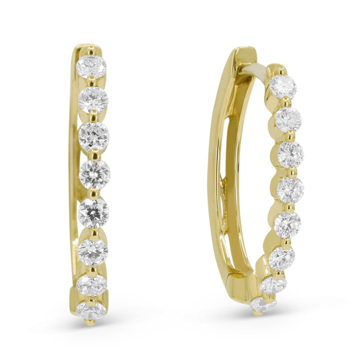 Madison L 14K Yellow Gold Diamond Paperclip Hoop Earrings - style E1721Y