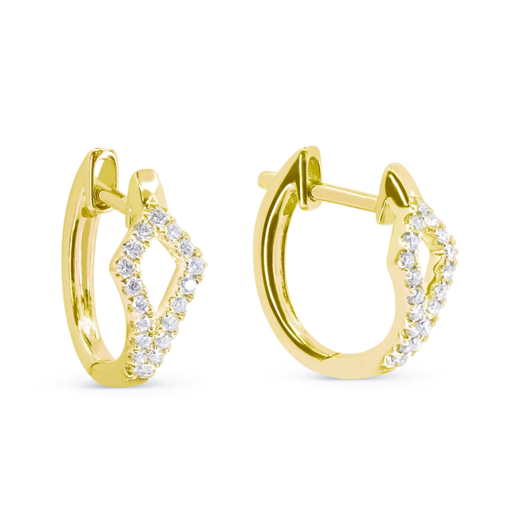 Madison L 14K Yellow Gold Diamond Huggie Hoop Earrings - style E1733Y