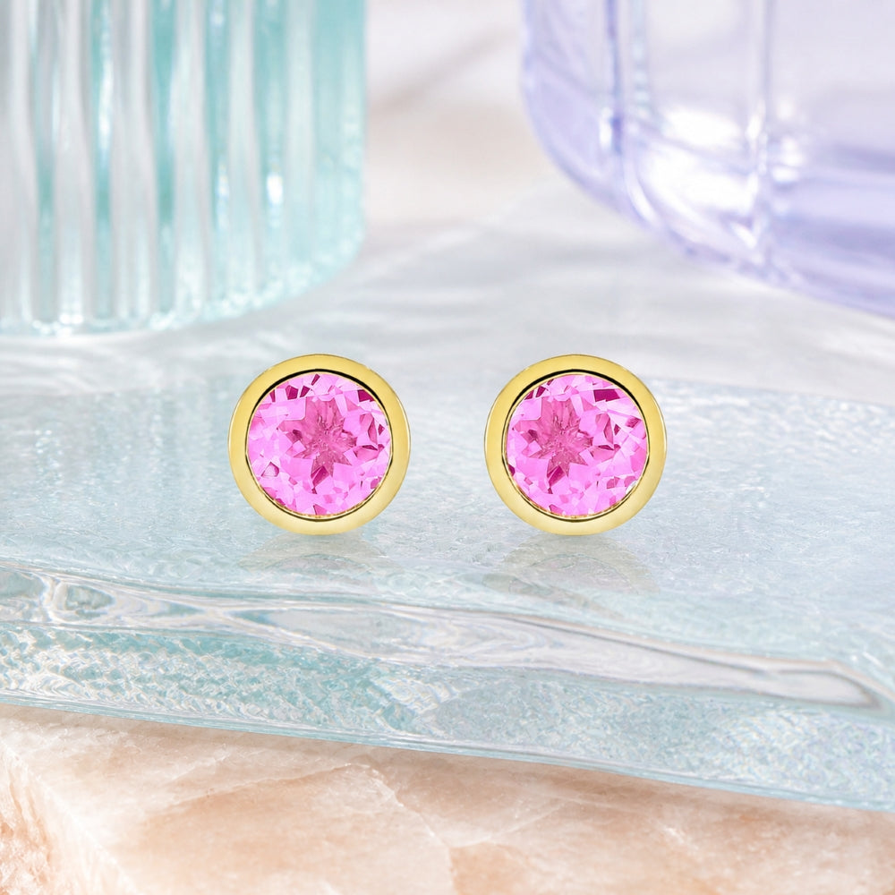 E1741 - 14K Gold Round Stud Earrings
