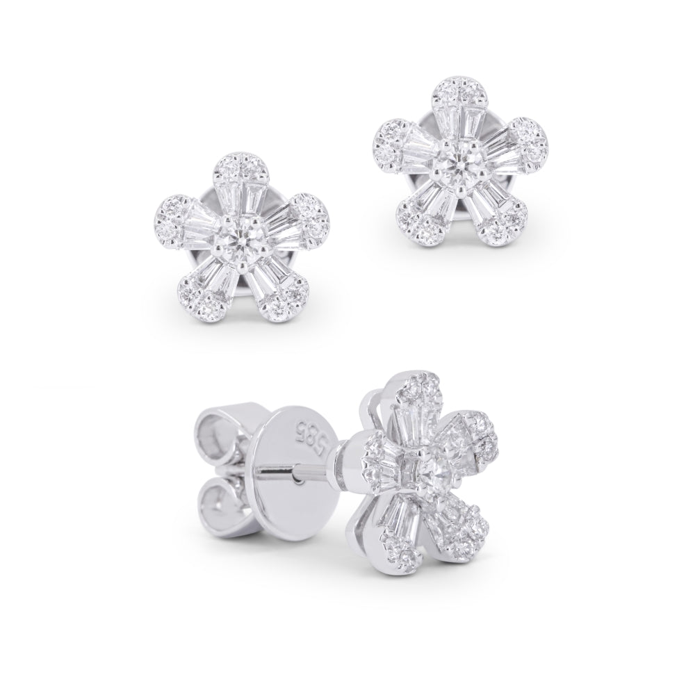 Madison L 14K White Gold Diamond Stud Earrings - style E1749W