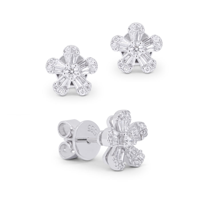Madison L 14K White Gold Diamond Stud Earrings - style E1749W