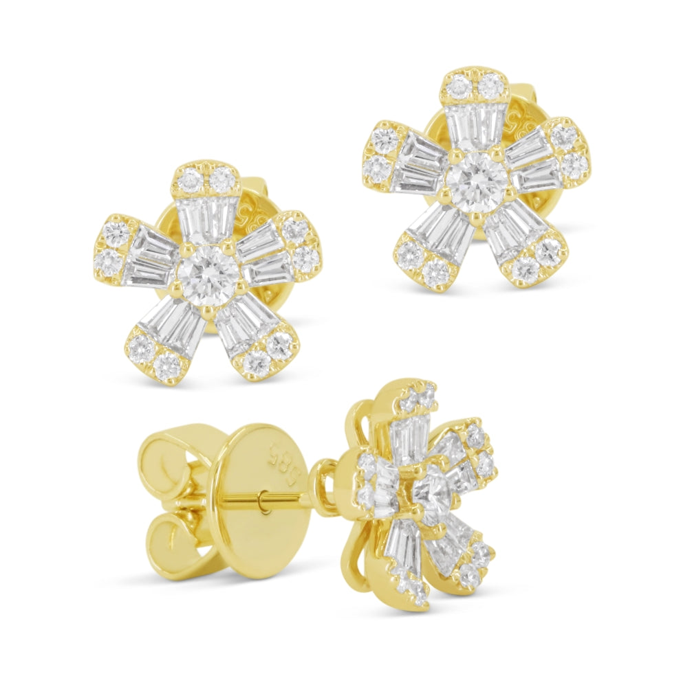 Madison L 14K Yellow Gold Diamond Stud Earrings - style E1749Y