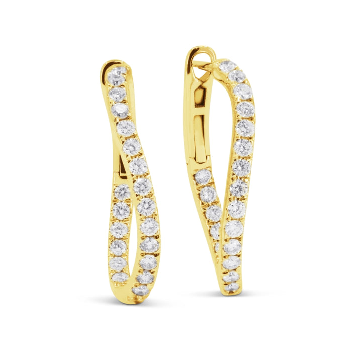Madison L 14K Yellow Gold Diamond Hoop Earrings - style E1753Y-1.00CT