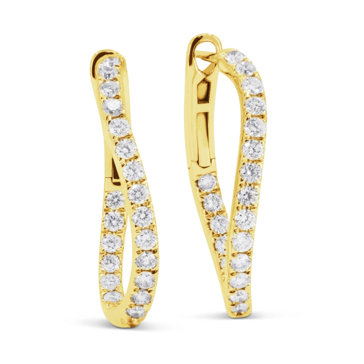 Madison L 14K Yellow Gold Diamond Hoop Earrings - style E1753Y-2.00CT