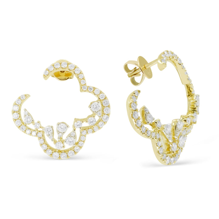 Madison L 14K Yellow Gold Diamond Clover Drop Earrings - style E1765Y