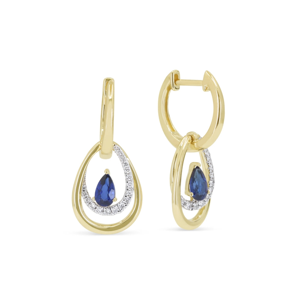 Madison L 14K Yellow Gold Created Sapphire Drop Earrings - style E1770BCY