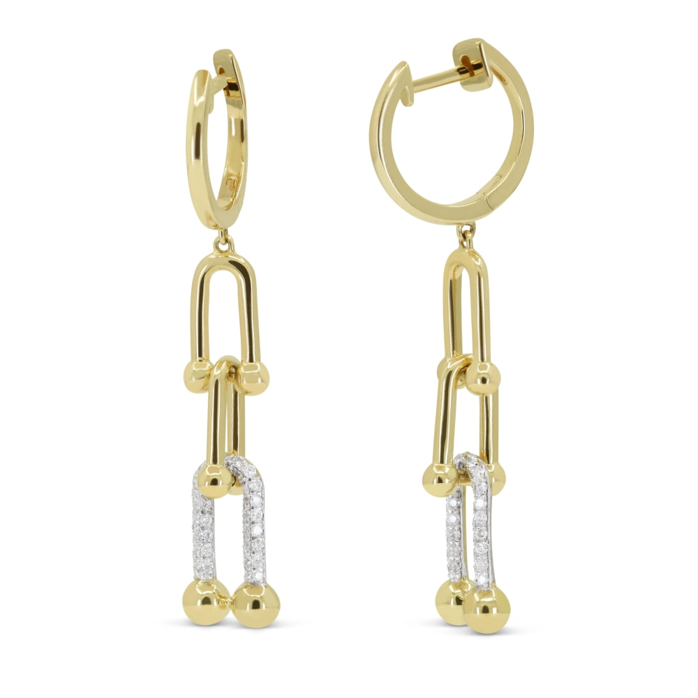 Madison L 14K Yellow Gold Diamond Paperclip Drop Earrings - style E1785Y