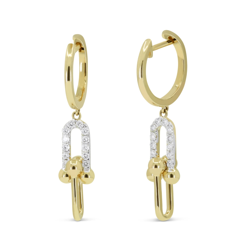 Madison L 14K Yellow Gold Diamond Paperclip Drop Earrings - style E1786Y