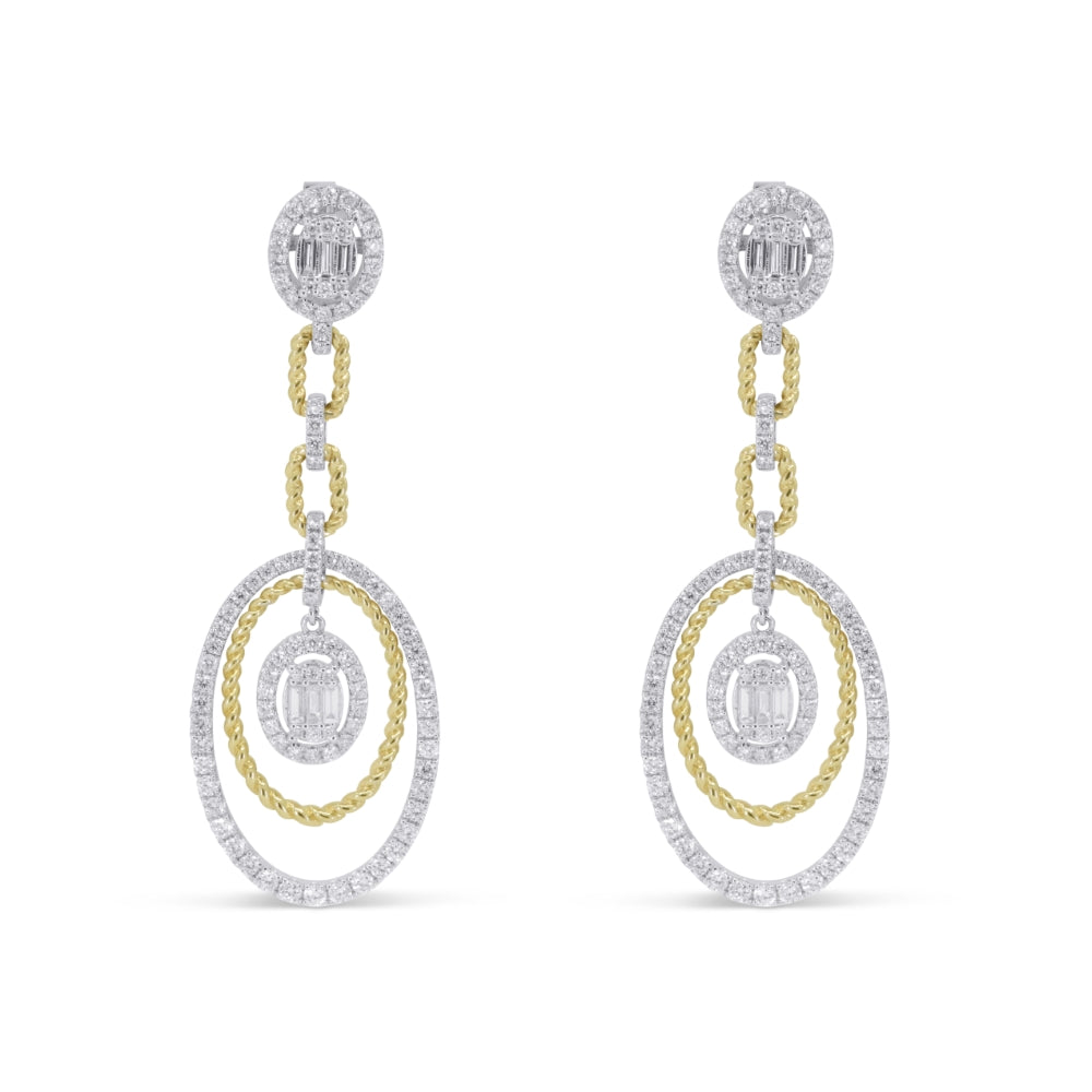 Madison L 14K Two Tone Gold Diamond Drop Earrings - style E1787WY