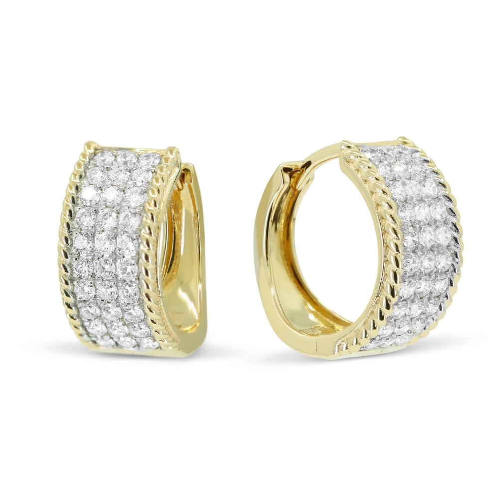 Madison L 14K Yellow Gold Diamond Huggie Hoop Earrings - style E1789Y