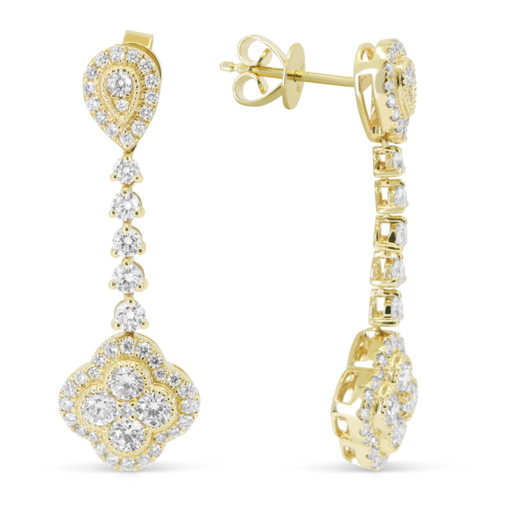 Madison L 14K Yellow Gold Diamond Drop Earrings - style E1799Y