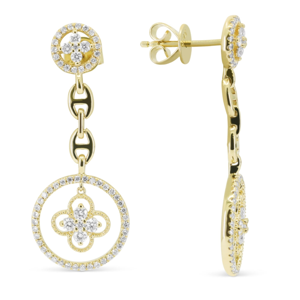Madison L 14K Yellow Gold Diamond Drop Earrings - style E1803Y