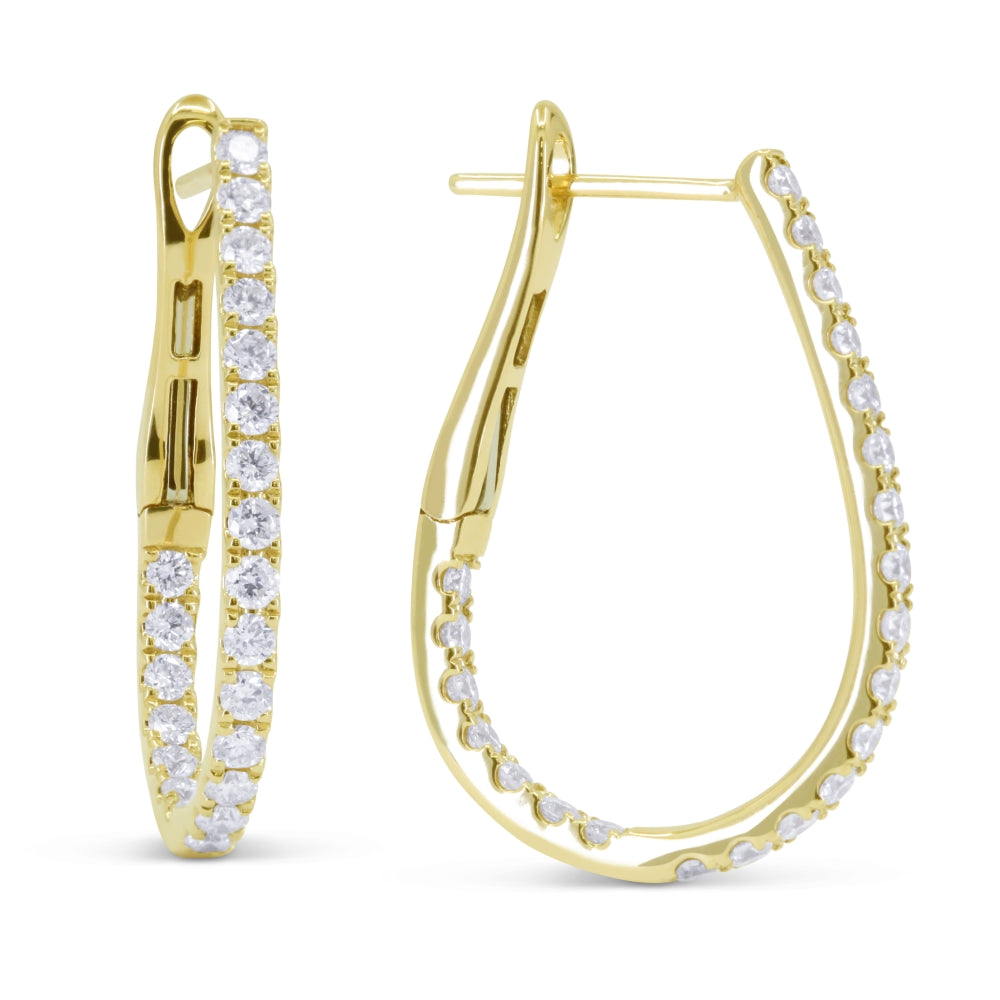 Madison L 14K Yellow Gold Diamond In & Out Hoop Earrings - style E1811Y