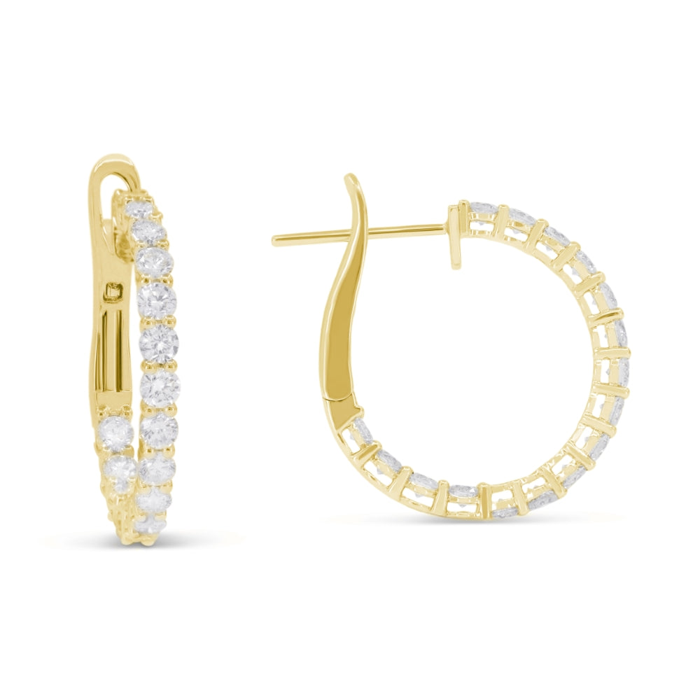 Madison L 14K Yellow Gold Diamond In & Out Hoop Earrings - style E1812Y-2.00CT