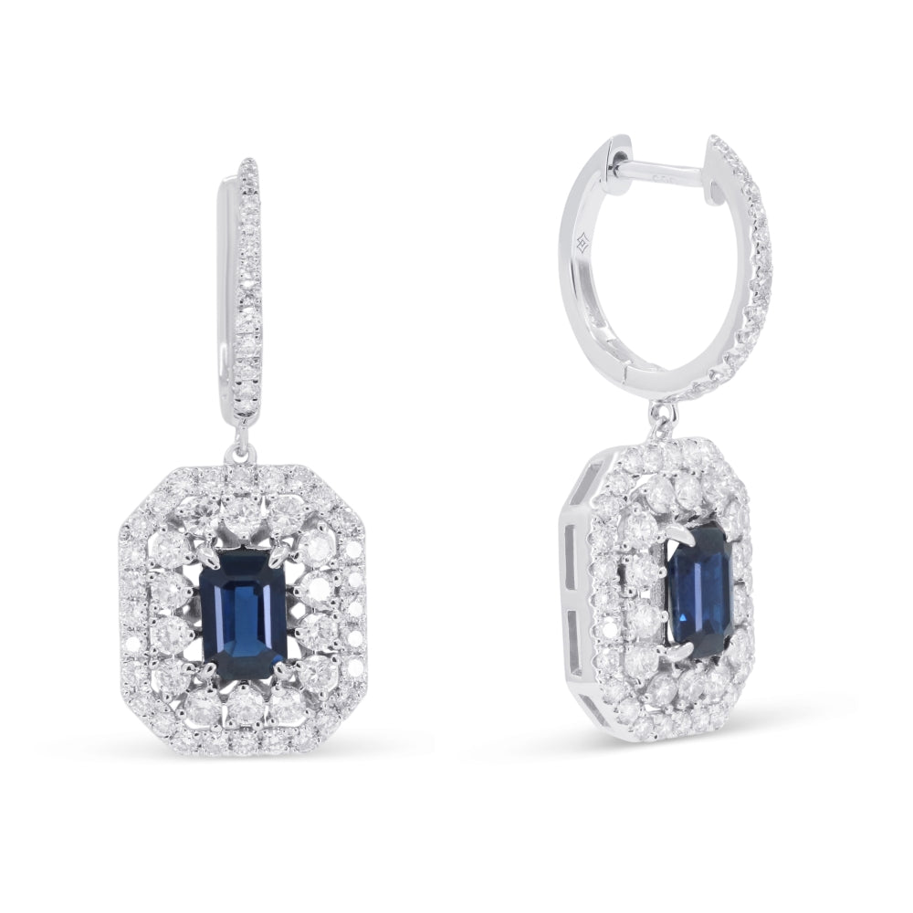 Madison L 14K White Gold Sapphire Drop Earrings - style E1819SAW