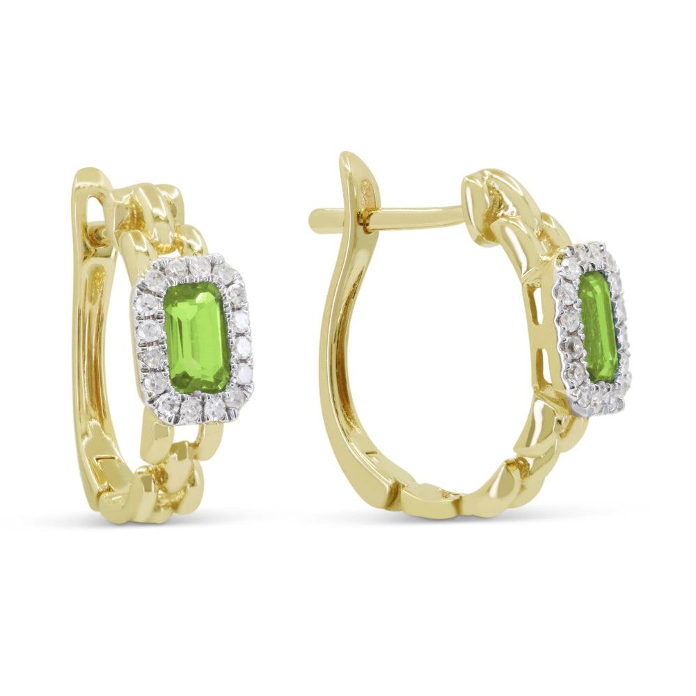 Madison L 14K Yellow Gold Peridot Huggie Hoop Earrings - style E1823PRY