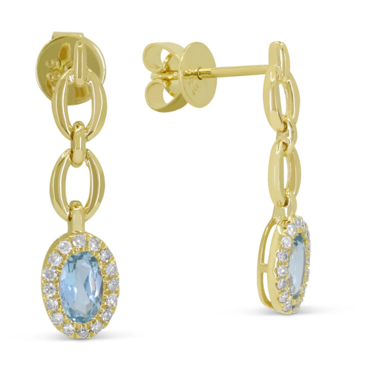 Madison L 14K Yellow Gold Blue Topaz Drop Earrings - style E1824BTY