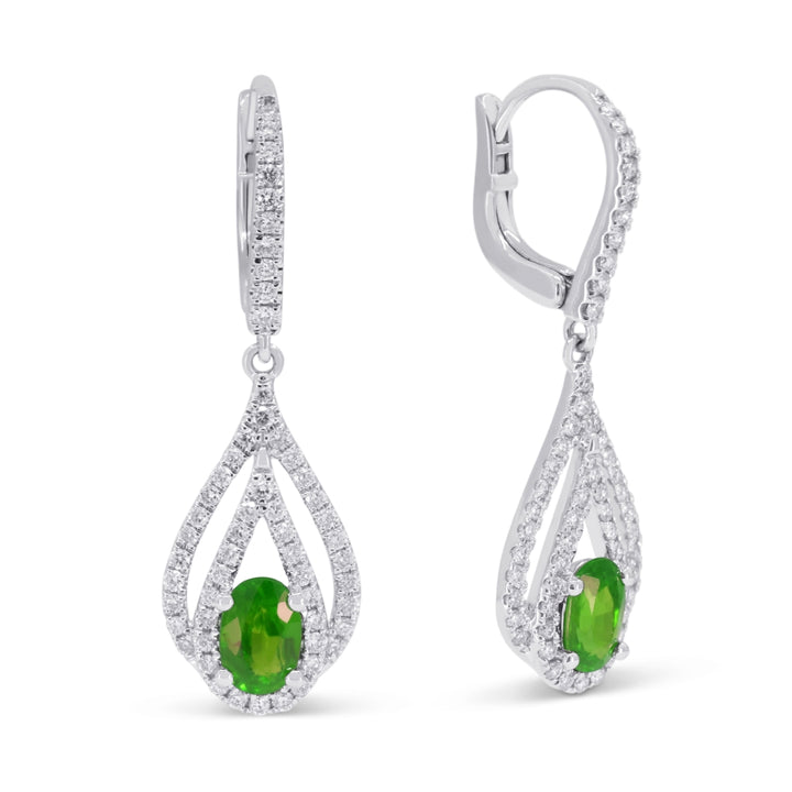 Madison L 14K White Gold Emerald Pear Drop Earrings - style E1830EMW