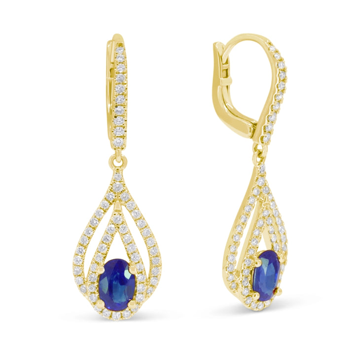 Madison L 14K Yellow Gold Sapphire Pear Drop Earrings - style E1830SAY